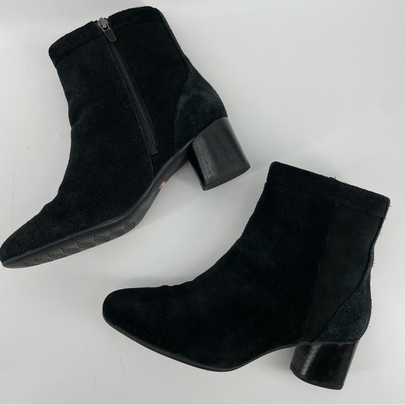 Clarks Womens Unstructured Ankle Boots Black Leather Block Heel 6.5M - Picture 4 of 10